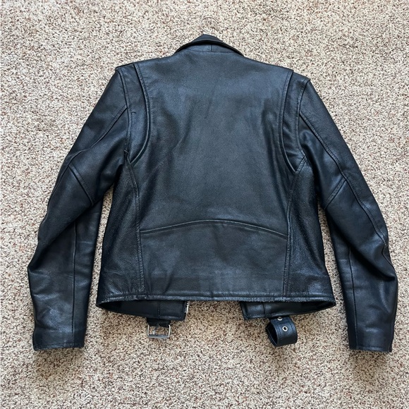 Allstate Black Leather Motorcycle Jacket - Picture 3 of 11